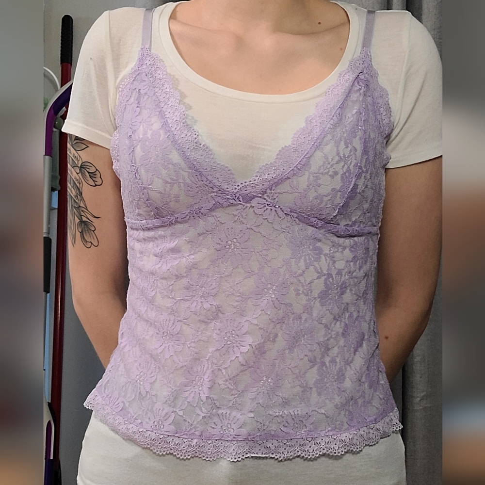 Purple lace top overlay